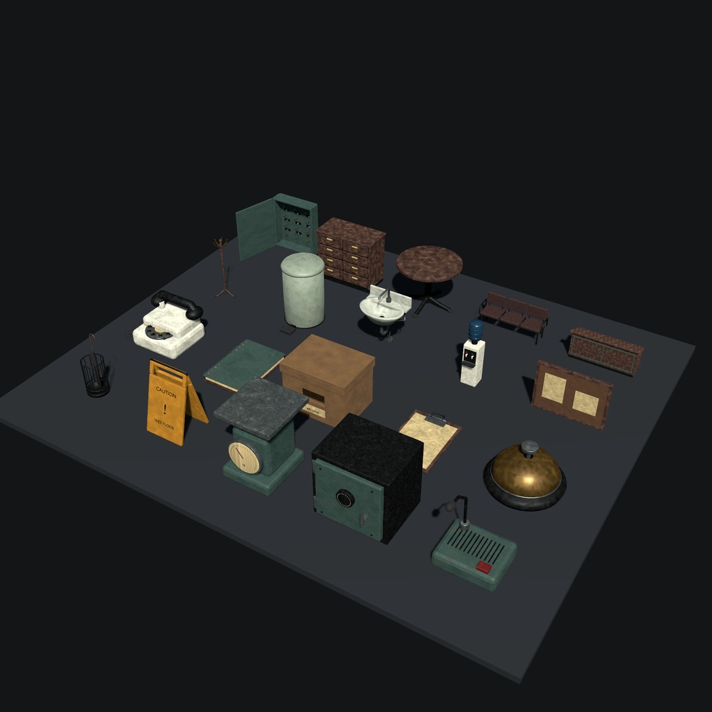 【20モデル・無料版あり】ホラー小物セット3 / Horror Props 3【Unity・Godot・VRC】