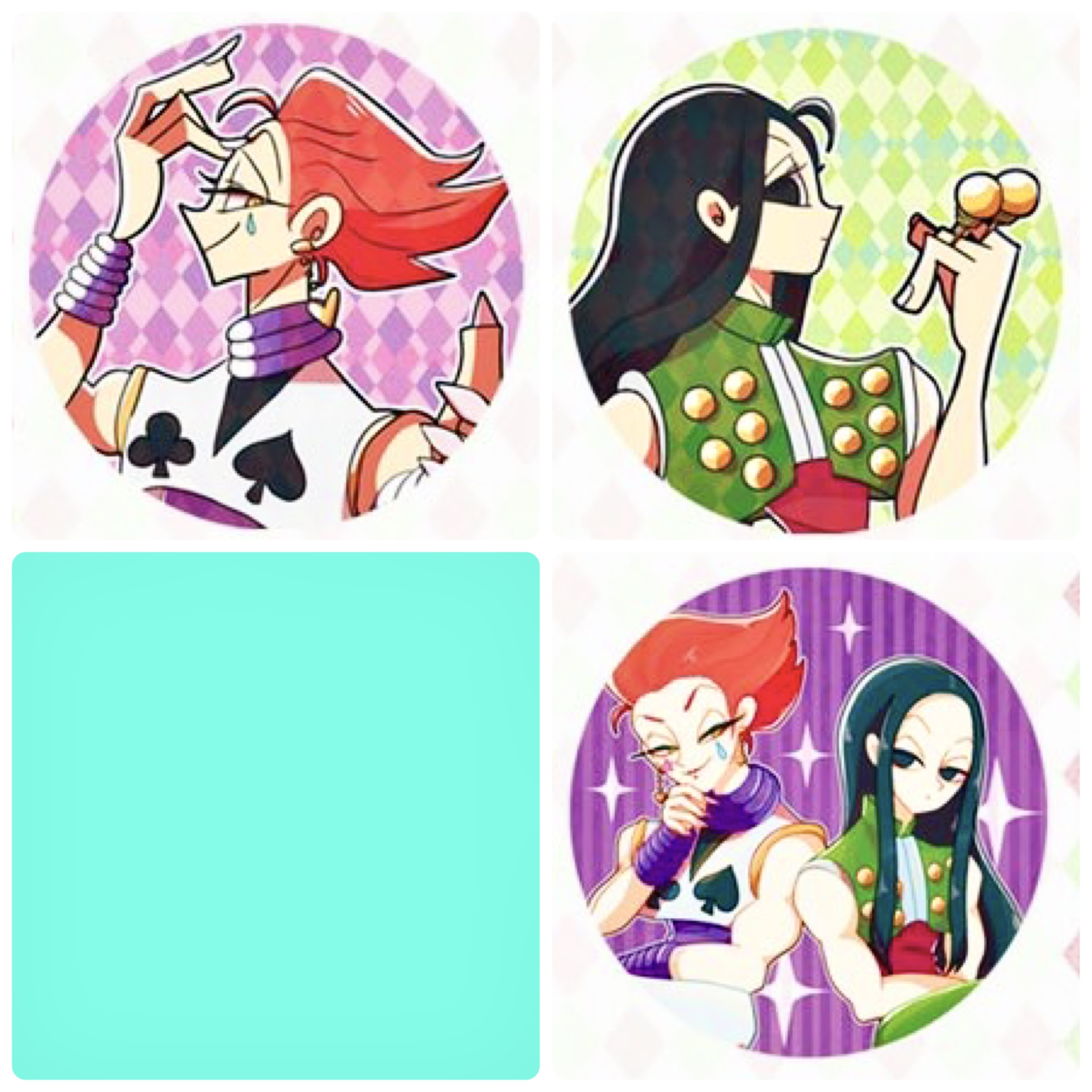 hxh 缶バッジ ヒソカ イルミ ヒソイル