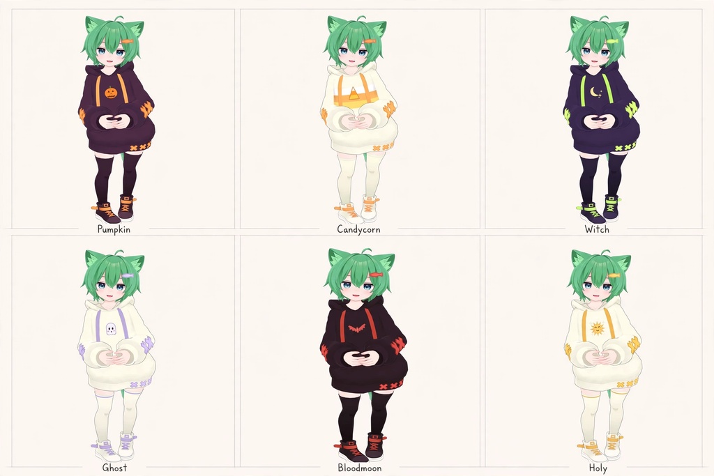 Cute Halloween Hoodie Textures for Rusk (ラスク用 ハロウィンテクスチャ)