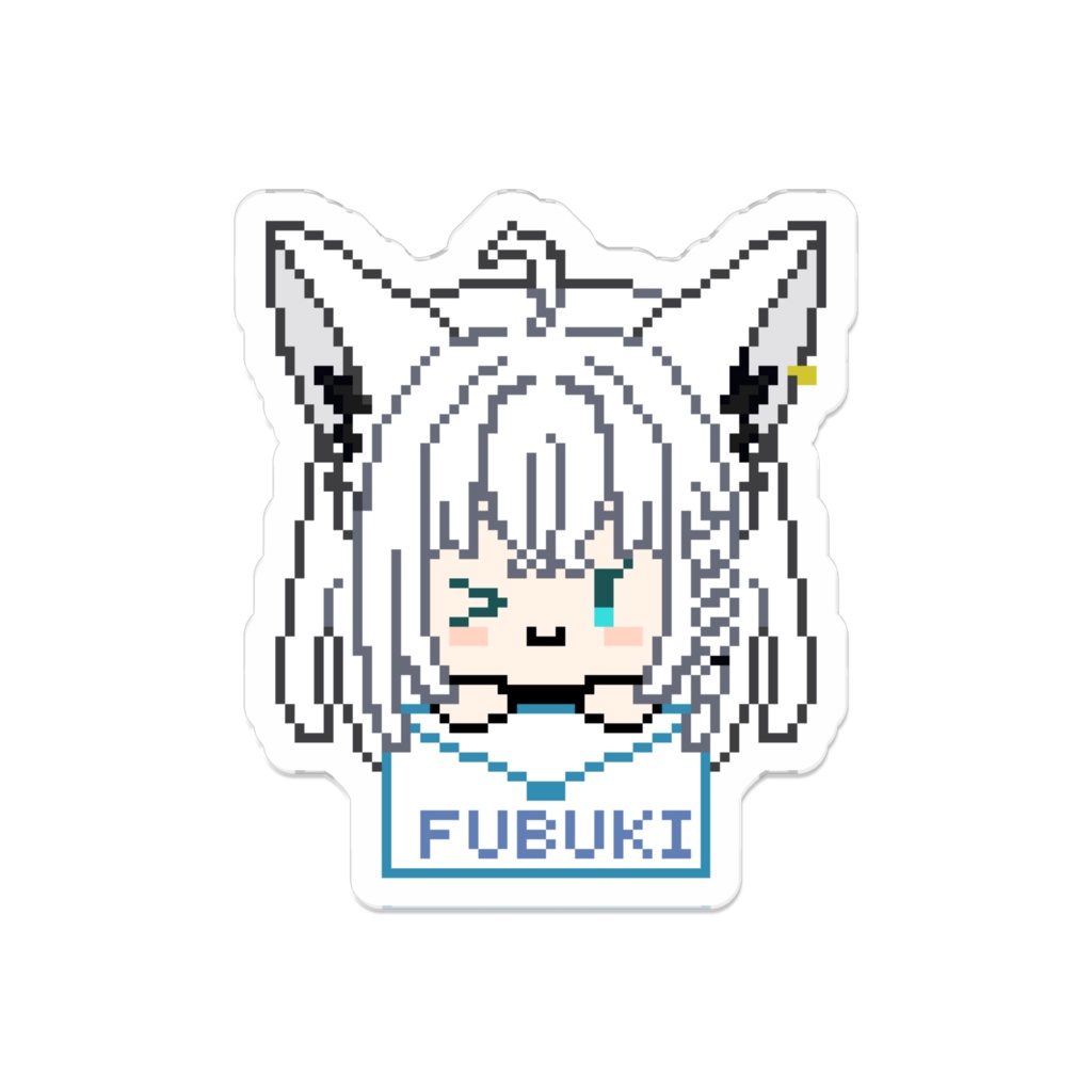 Shirakami Fubuki 白上フブキ Pixel Hololive Acrylic Badge