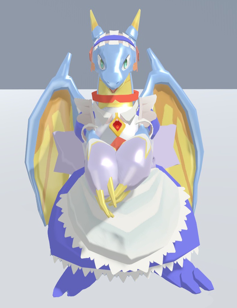 オリジナル3Dモデル『メイドドラゴン』