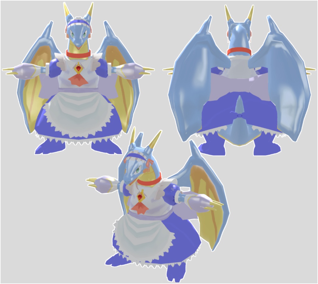オリジナル3Dモデル『メイドドラゴン』