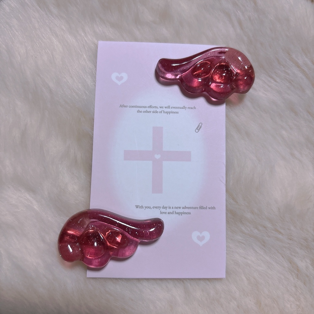 えんじぇるヘアクリップ໒꒱·ﾟ　きらきらピンク