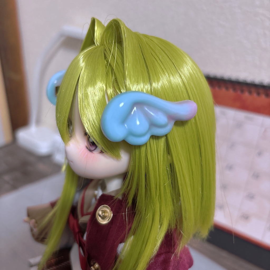 えんじぇる໒꒱·ﾟヘアクリップ　みずいろ×ぴんく