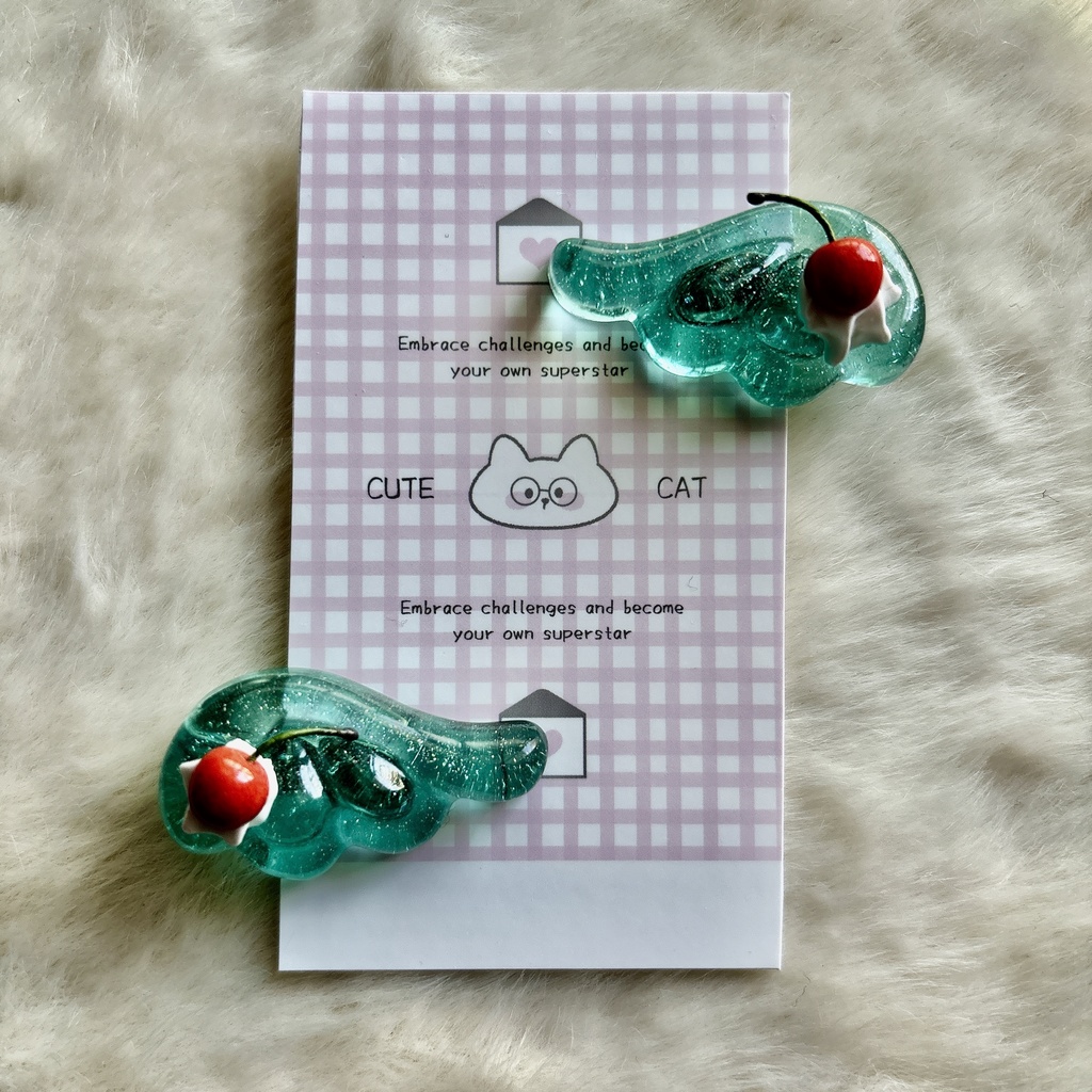 えんじぇる໒꒱·ﾟ　ヘアクリップ　メロンクリーソーダ🍒