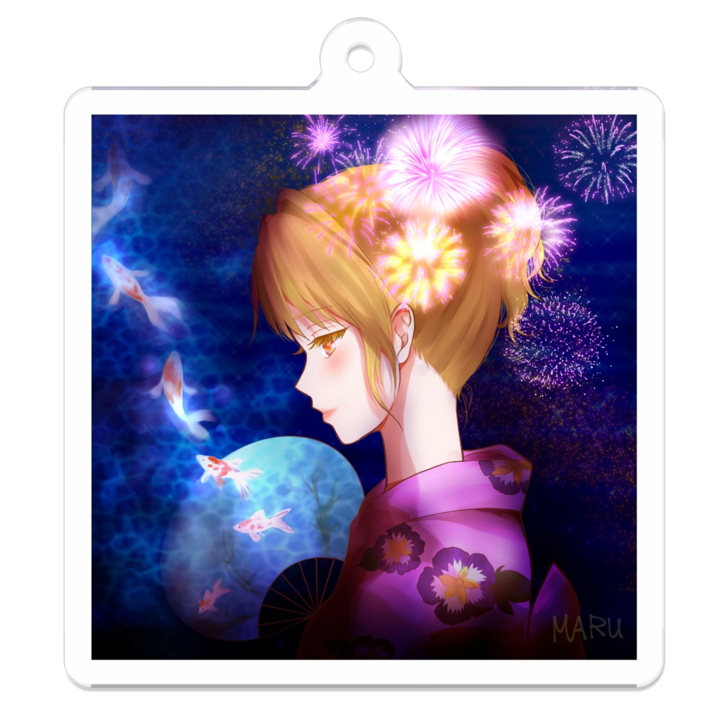 (期間限定)アクリルキーホルダー夏夜 - 50 x 50 (mm) (フウカ)