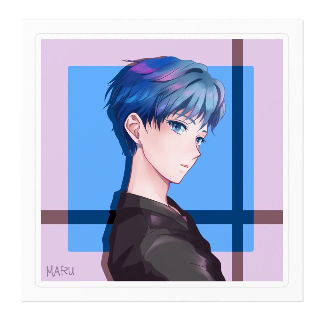 ステッカー - 100 x 100 (mm)(リュウ)