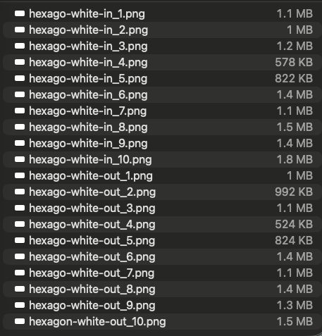 ココフォリア用 シーン切り替えAPNG素材 六角形 20種