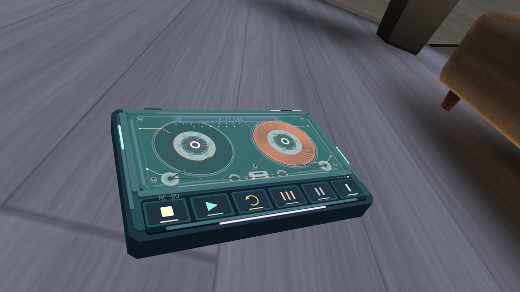 【VRChat/MA対応】Neon Beat Cassette Player|フレンドと触って遊べるカセットプレイヤーギミック