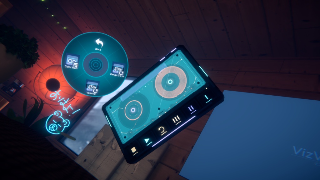【VRChat/MA対応】Neon Beat Cassette Player|フレンドと触って遊べるカセットプレイヤーギミック