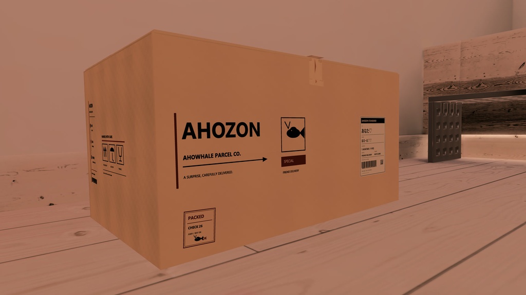【VRChat/MA対応】AHOZON Delivery Box|触って開ける・置いて遊べる段ボールギミック