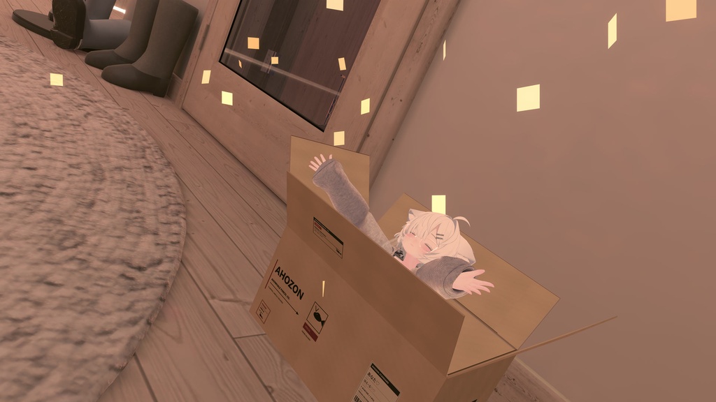 【VRChat/MA対応】AHOZON Delivery Box|触って開ける・置いて遊べる段ボールギミック