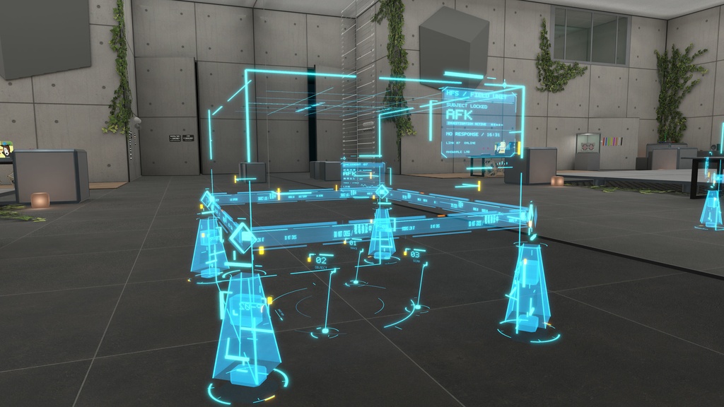 【VRChat／MA対応】Holographic Forensic Scene｜AFKで周囲に展開するホログラム鑑識ギミック