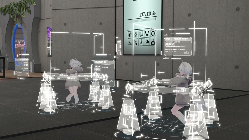 【VRChat/MA対応】Holographic Forensic Scene|AFKで周囲に展開するホログラム鑑識ギミック
