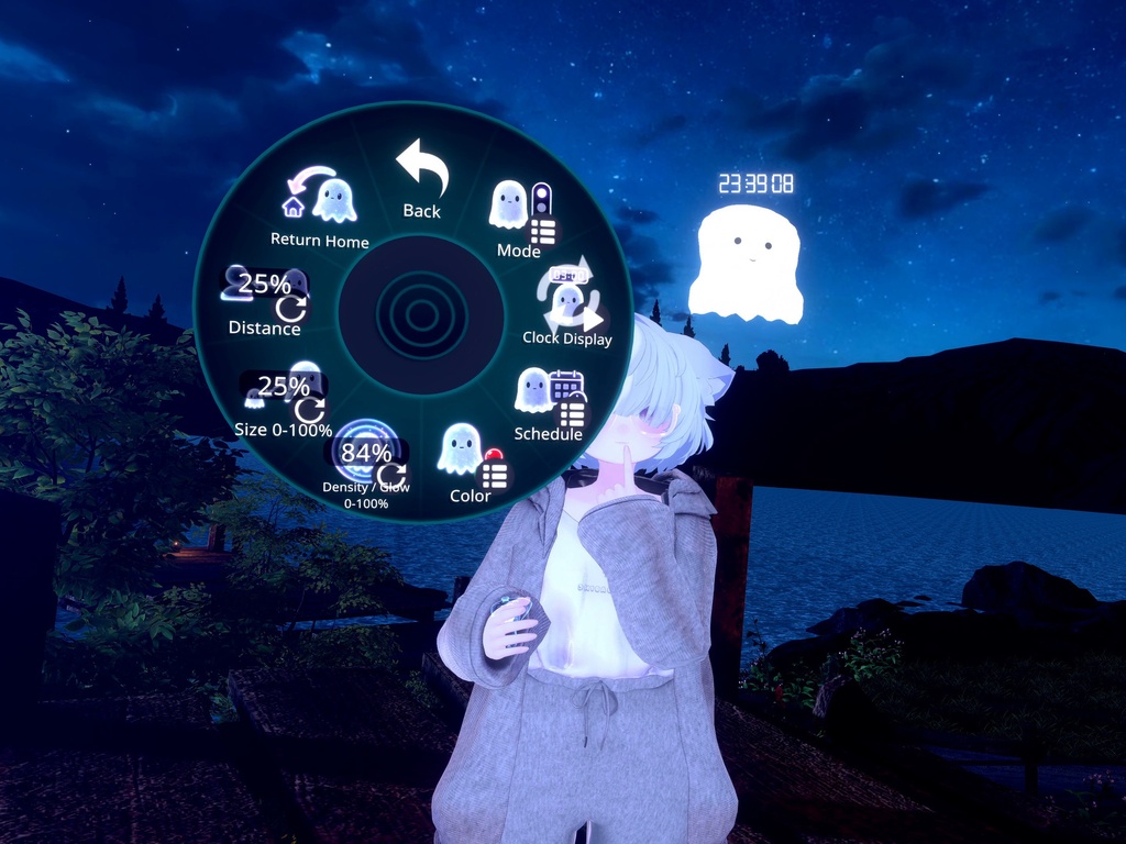 【VRChat/MA対応】リアルタイム時計付きの追従おばけ|The 3AM Visitor