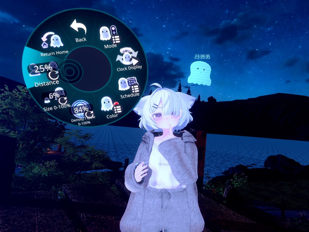 【VRChat/MA対応】リアルタイム時計付きの追従おばけ|The 3AM Visitor