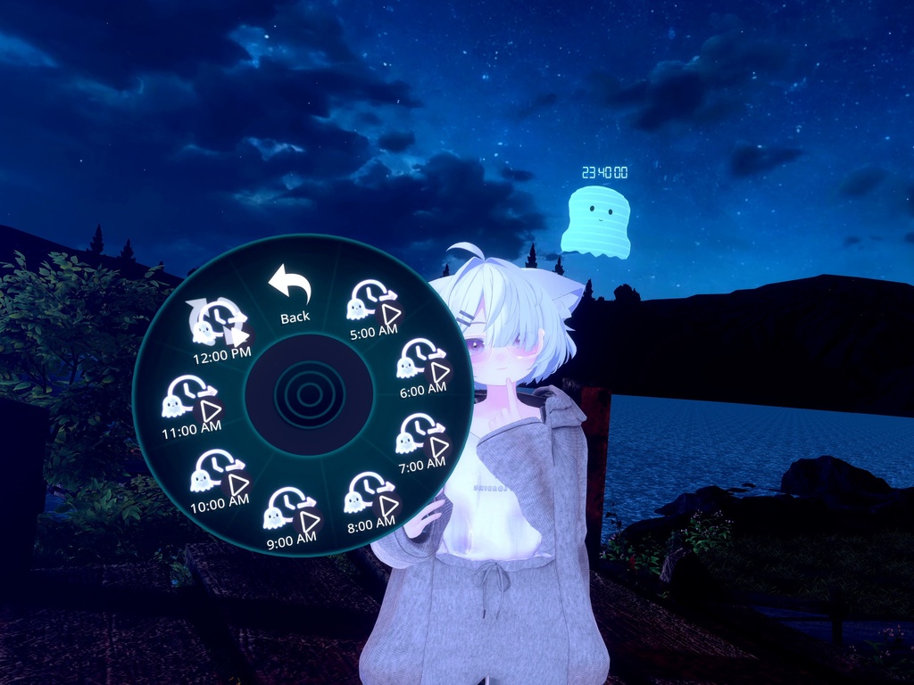 【VRChat/MA対応】リアルタイム時計付きの追従おばけ|The 3AM Visitor