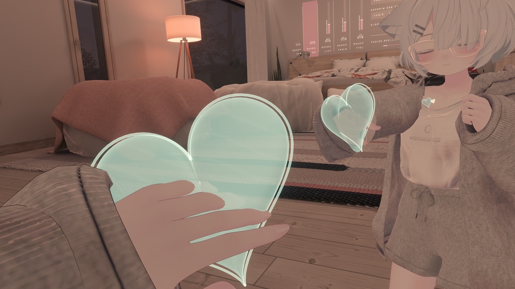 【VRChat PC/MA対応】HEART STRING|両手で引いて放つハートショットギミック