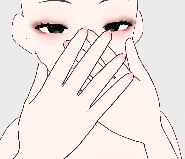 Cute gradient pink nails || Vroid