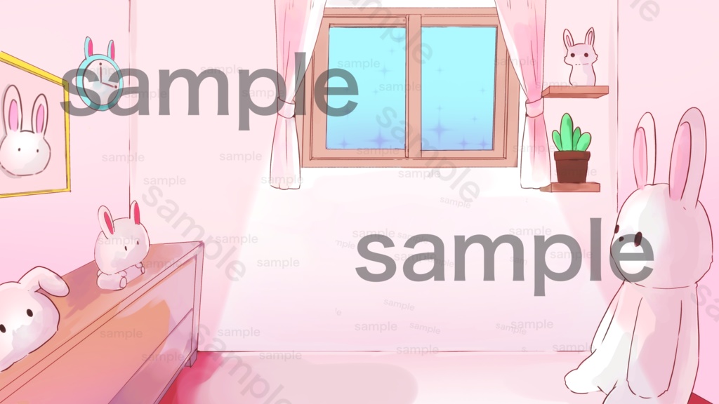 うさぎな部屋背景
