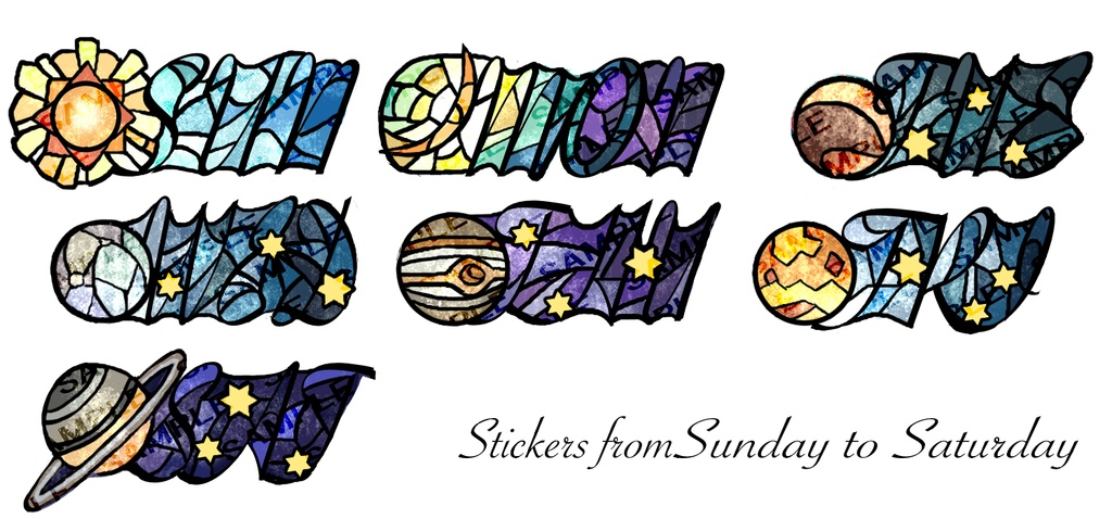 デジタルステッカー　ステンドグラス風