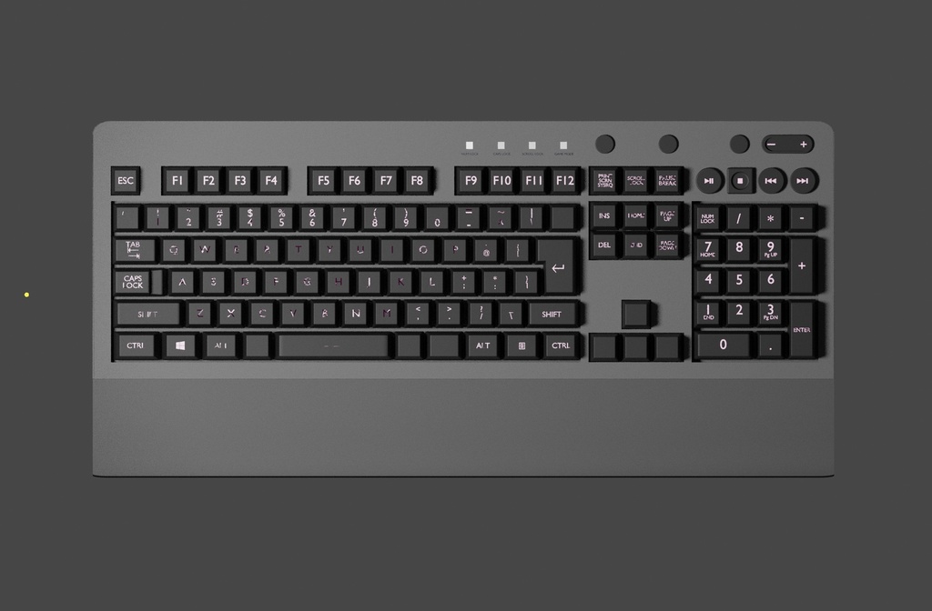 7色に光るゲーミングキーボード　Blenderデータ