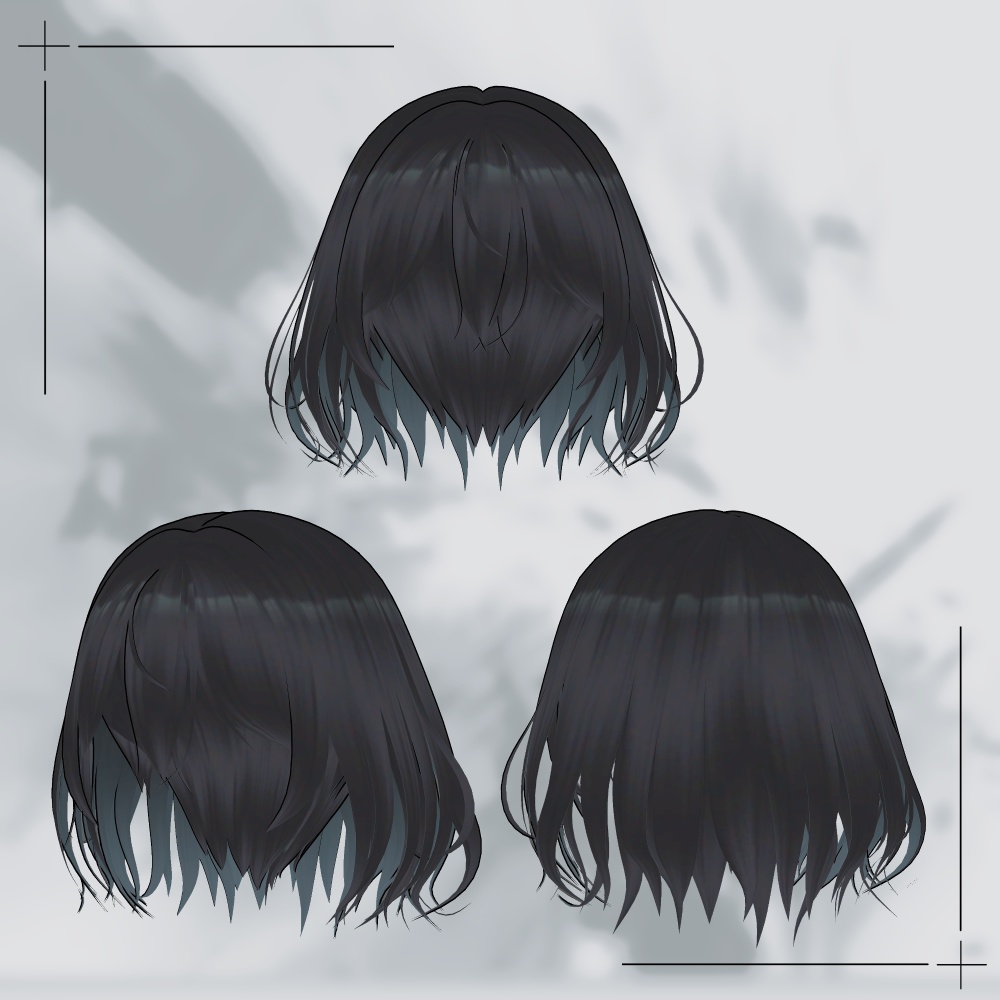 【VRChat髪型3Dモデル】Messy Bob