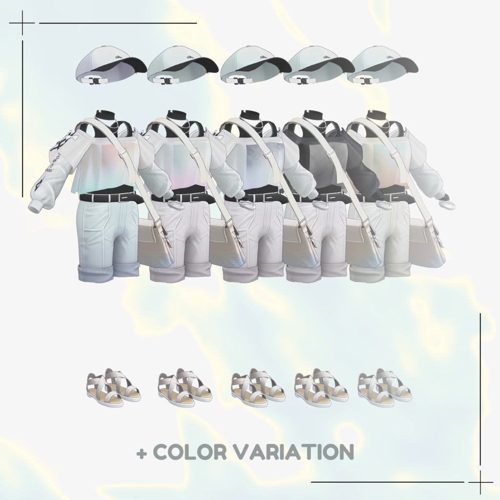 【14アバター対応】ホワイト・サマー コーデセット/WHITE SUMMER