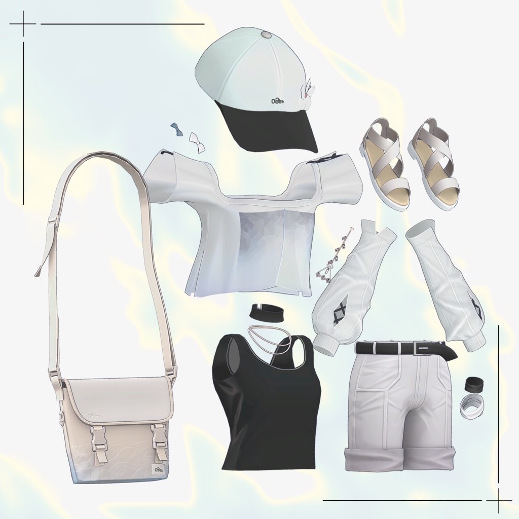 【14アバター対応】ホワイト・サマー コーデセット/WHITE SUMMER