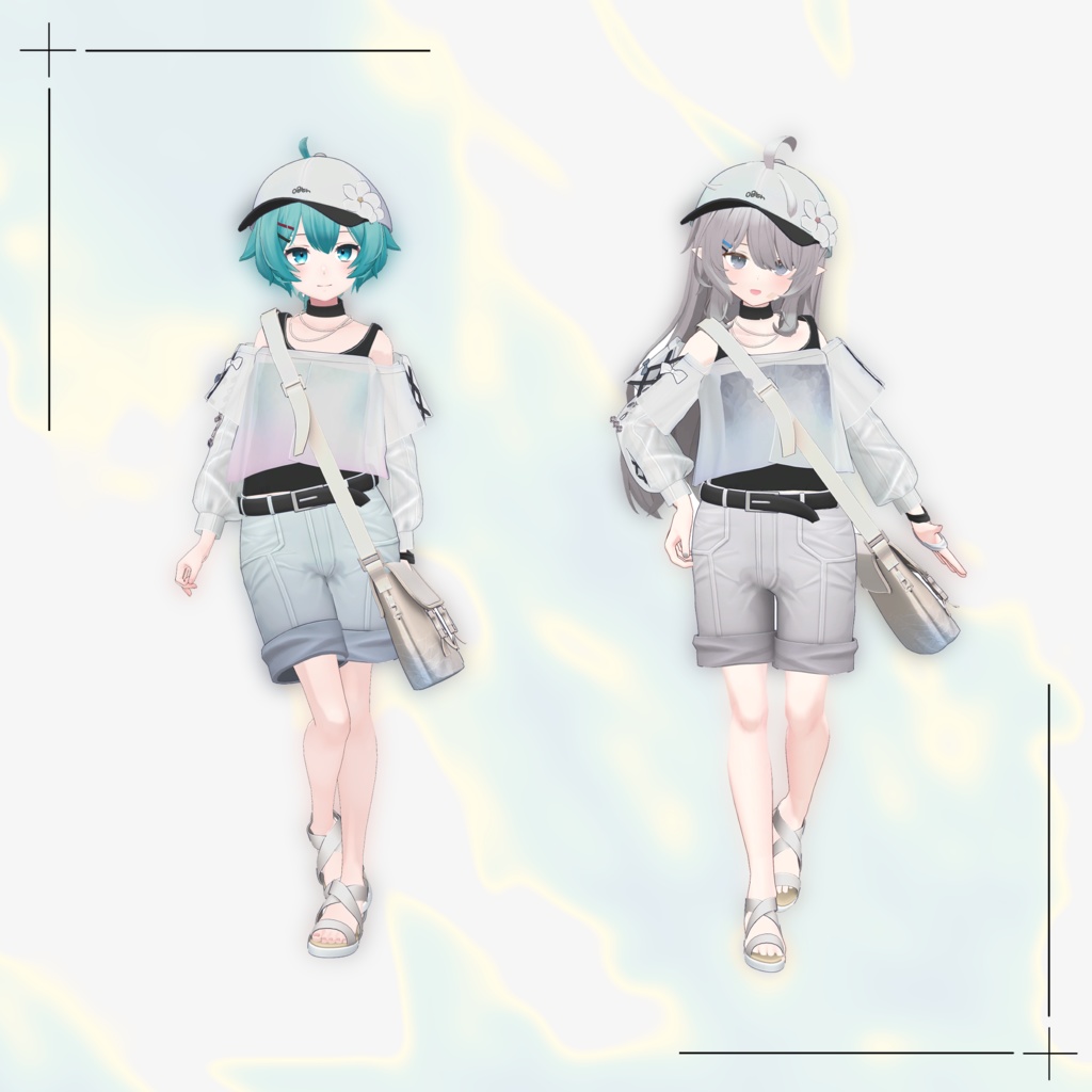 【14アバター対応】ホワイト・サマー コーデセット/WHITE SUMMER