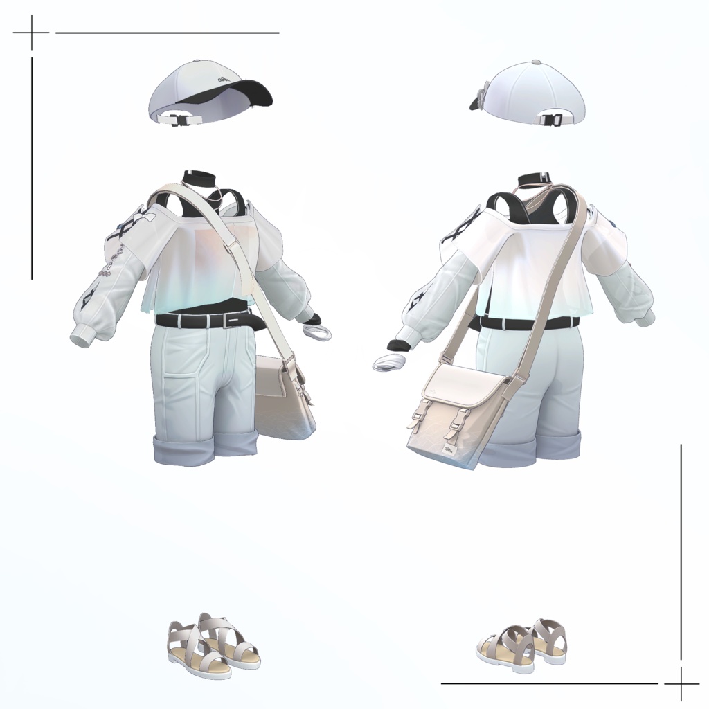 【14アバター対応】ホワイト・サマー コーデセット/WHITE SUMMER