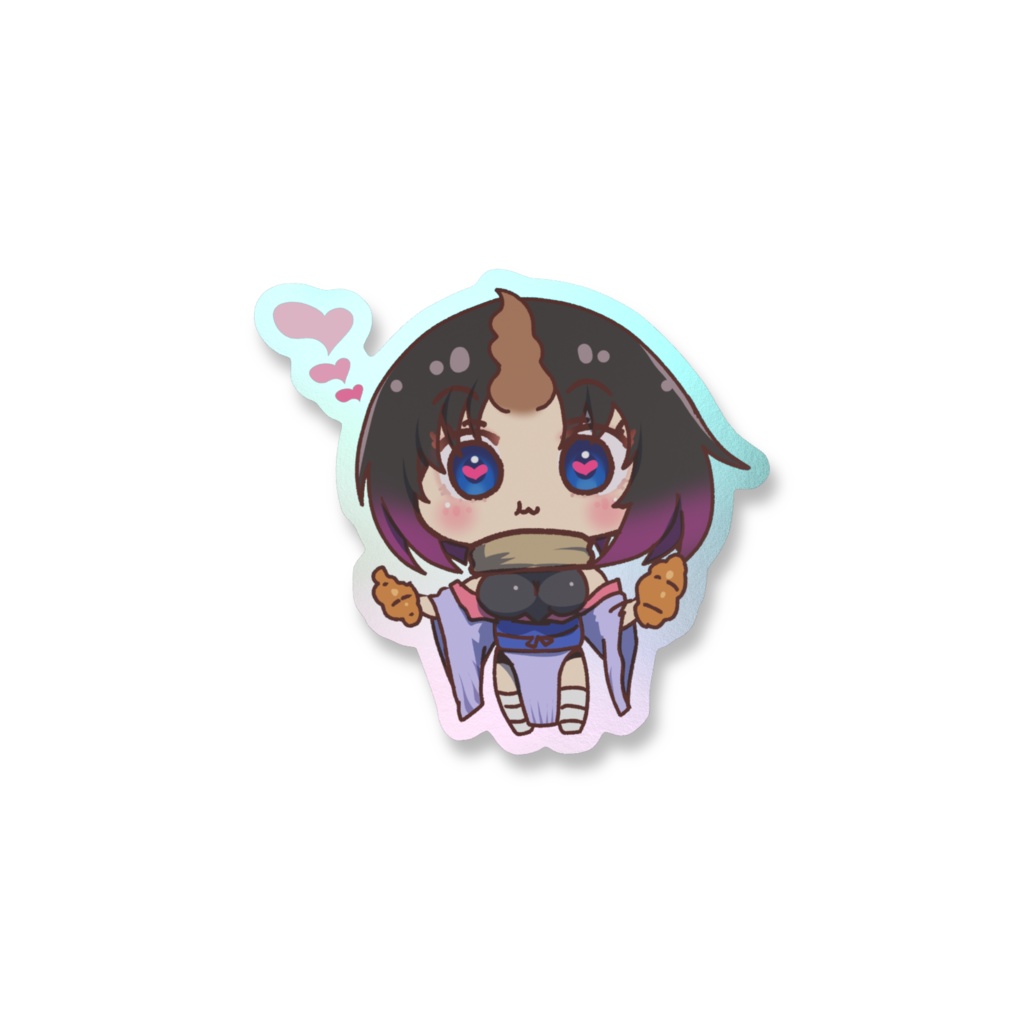 SD着物エルマちゃん(小林さんちのメイドラゴン)オーロラスマホステッカー