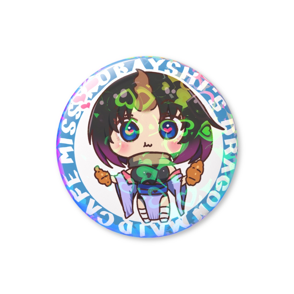 SD着物エルマちゃん（小林さんちのメイドラゴン）ホログラム缶バッジ