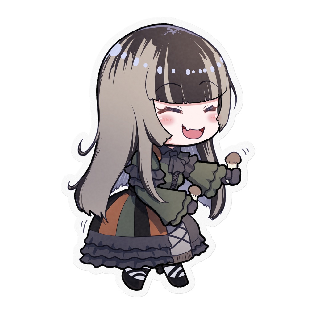 [非公式] ちょっとまつたけ　SDらでんちゃん クリアステッカー [儒烏風亭らでん]