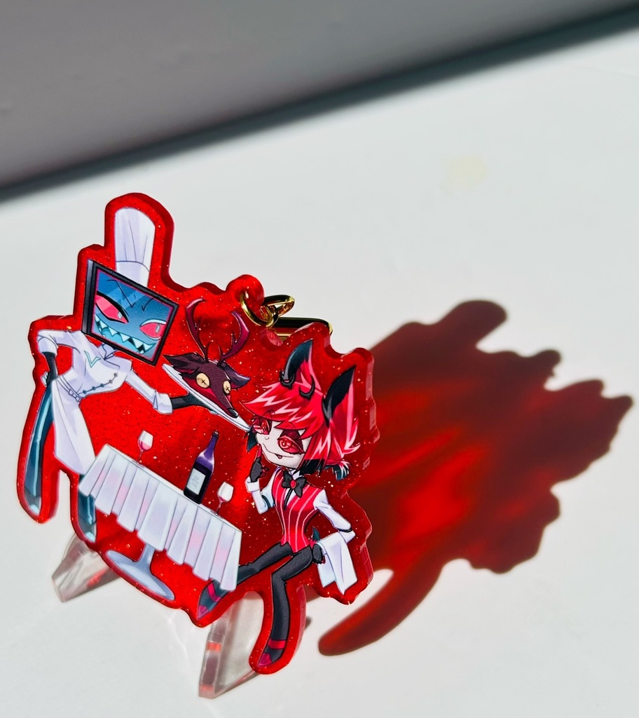 赤ラメアクキー/シェフヴォ&ウエイターアラ