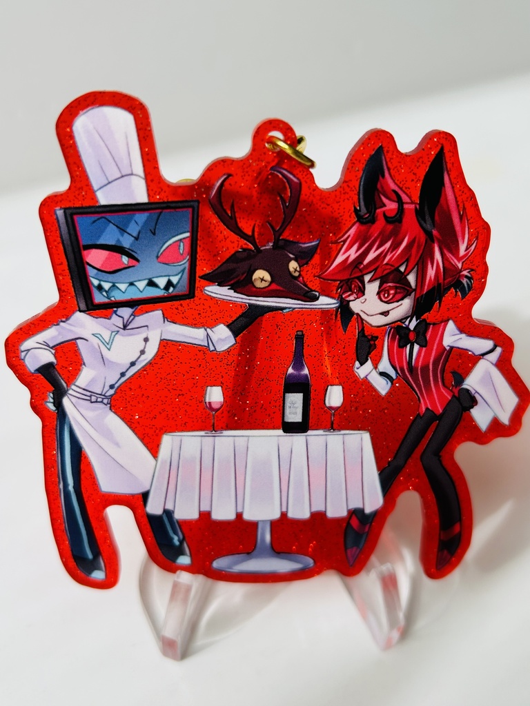 赤ラメアクキー/シェフヴォ&ウエイターアラ