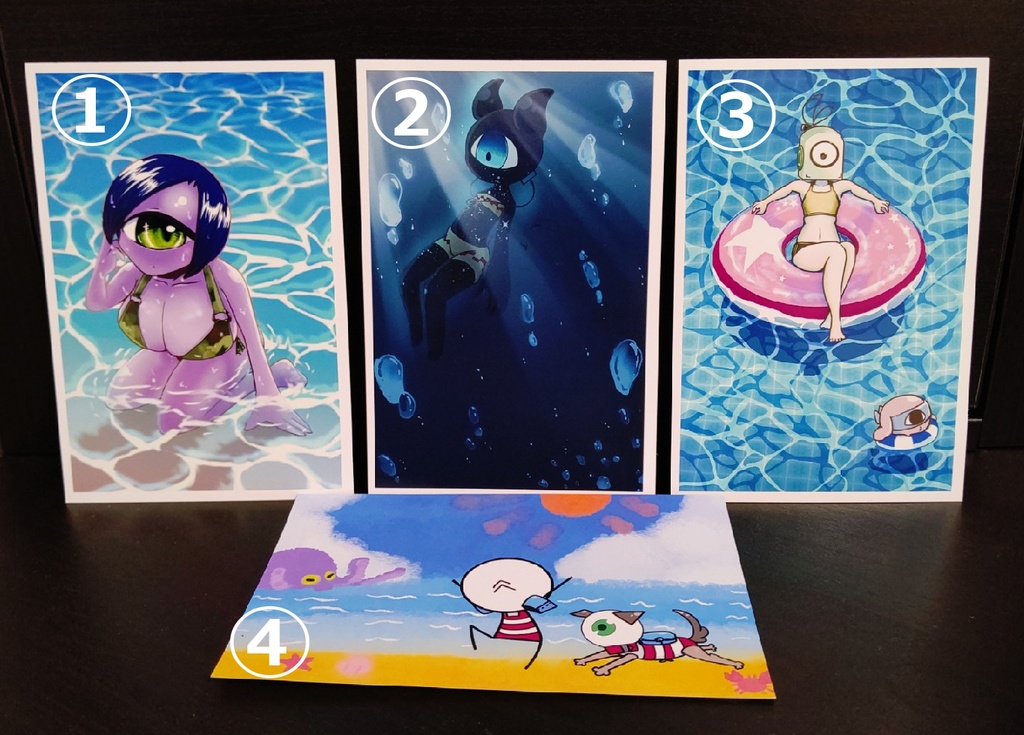 ポストカード-モノアイ水辺にて