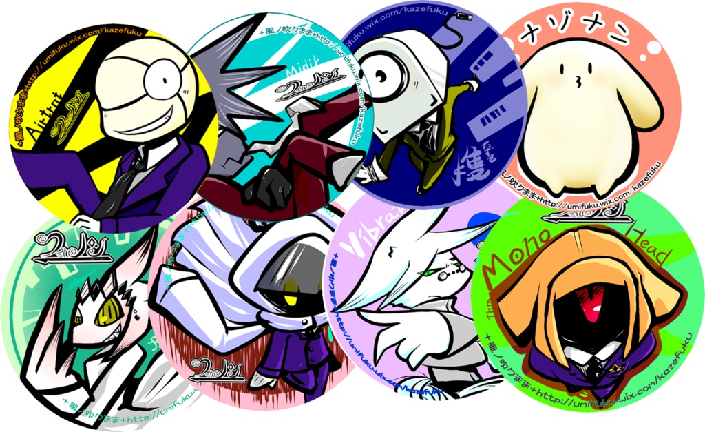 創作キャラの缶バッジ(2個セット)