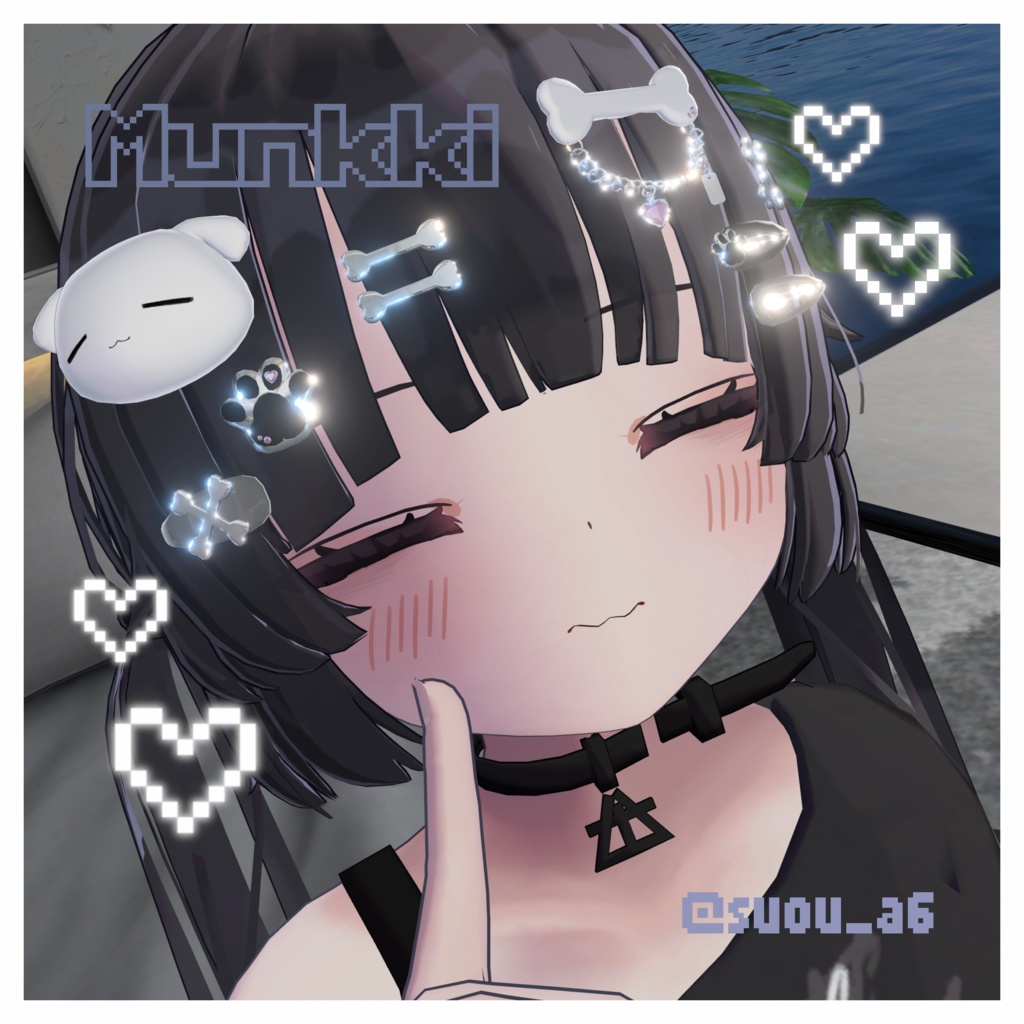 【MA対応】VRChat用hair accessory Pop-Puppy【全アバター対応】