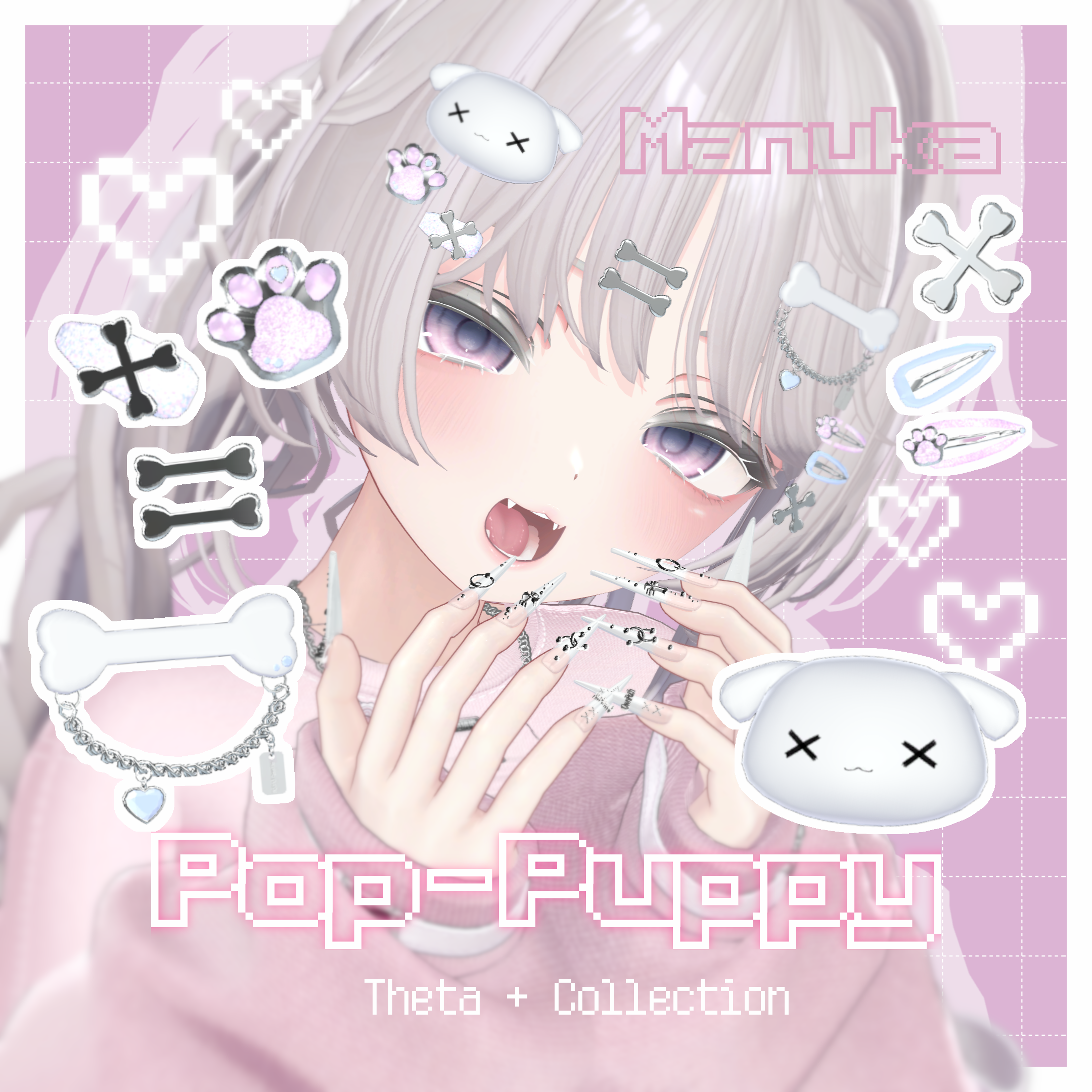 【MA対応】VRChat用hair accessory Pop-Puppy【全アバター対応】