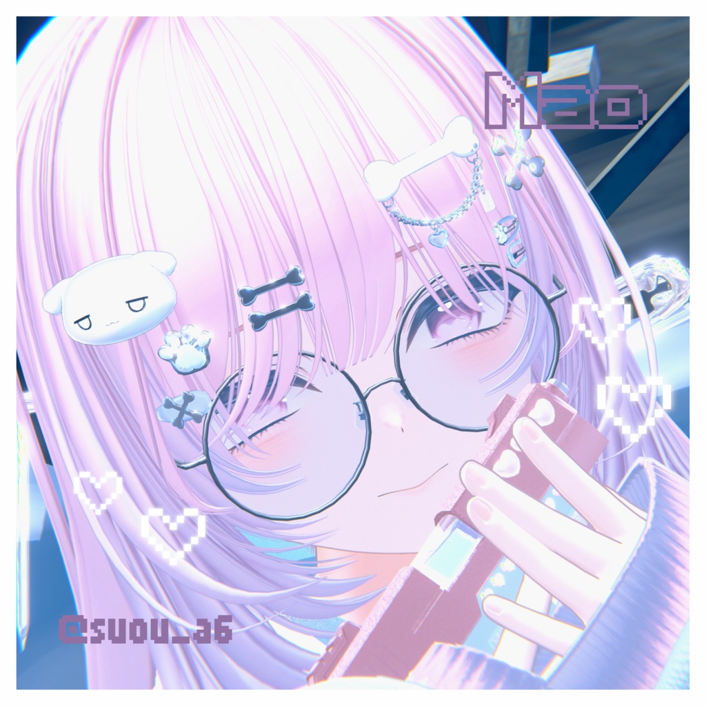 【MA対応】VRChat用hair accessory Pop-Puppy【全アバター対応】