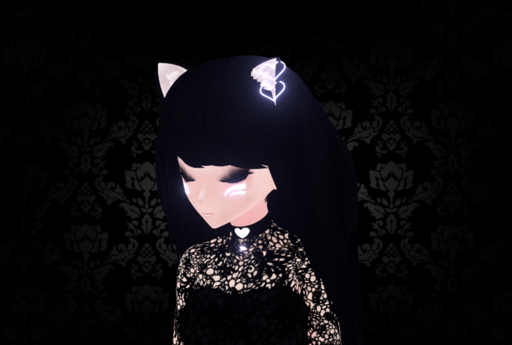 Cat/Dog/Wolf/Fox | Heart FBX ONLY| Earrings | VRChat | VRoid | Avatar Accessories | Jewelry | FBX