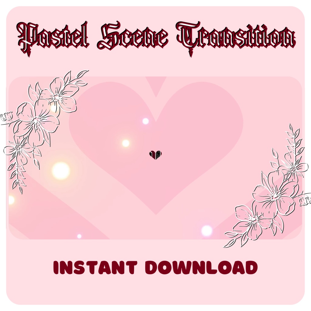 9 Heart Stinger Transitions | Pastel | Gothic | Pink | White | Black | Striped | Stripes | Cute | Kawaii | Sparkles