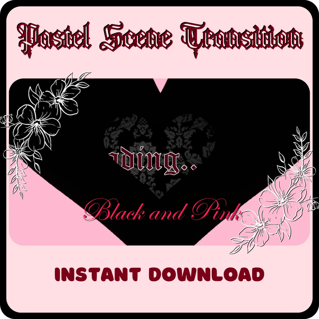 9 Heart Stinger Transitions | Pastel | Gothic | Pink | White | Black | Striped | Stripes | Cute | Kawaii | Sparkles