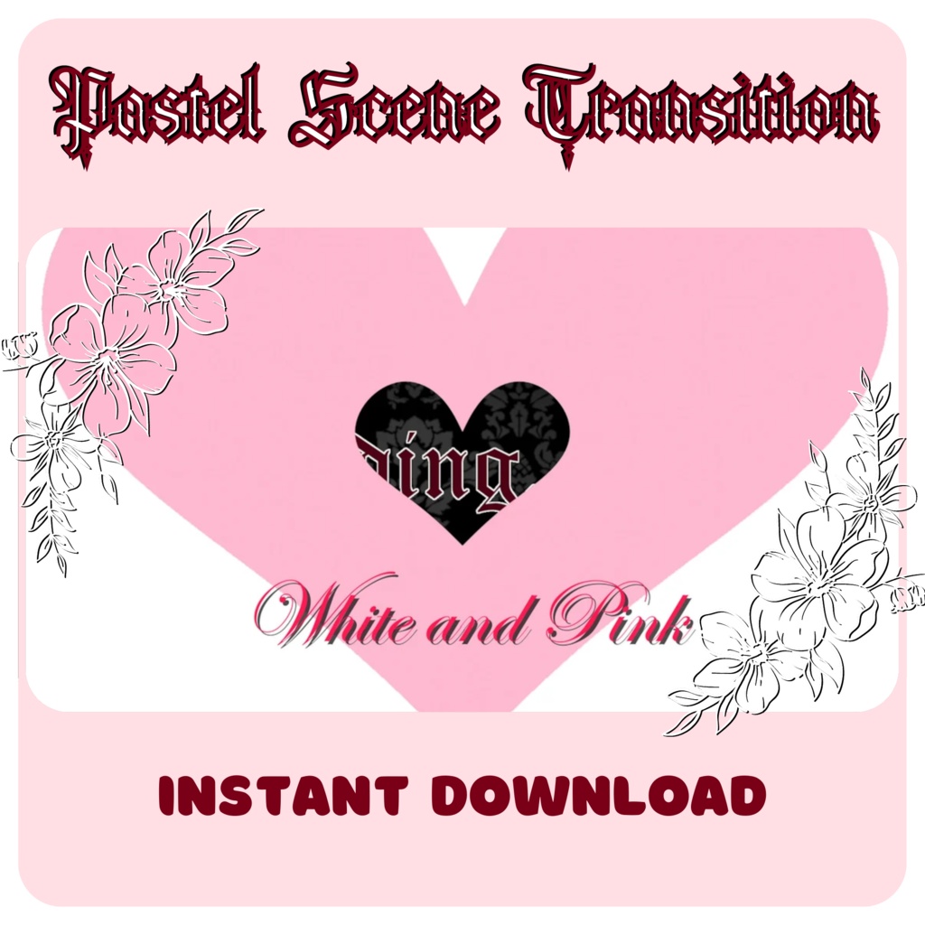 9 Heart Stinger Transitions | Pastel | Gothic | Pink | White | Black | Striped | Stripes | Cute | Kawaii | Sparkles