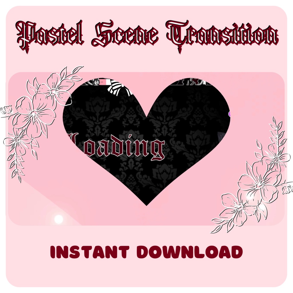 9 Heart Stinger Transitions | Pastel | Gothic | Pink | White | Black | Striped | Stripes | Cute | Kawaii | Sparkles