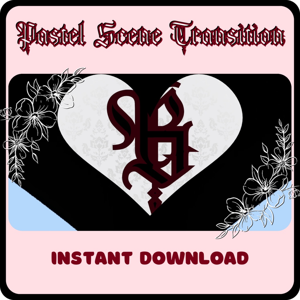 9 Heart Stinger Transitions | Pastel | Gothic | Baby Blue | White | Black | Striped | Stripes | Cute | Kawaii | Sparkles