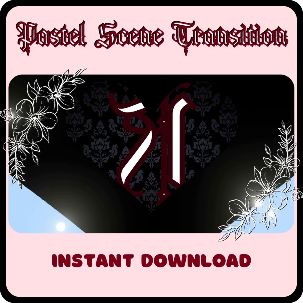 9 Heart Stinger Transitions | Pastel | Gothic | Baby Blue | White | Black | Striped | Stripes | Cute | Kawaii | Sparkles