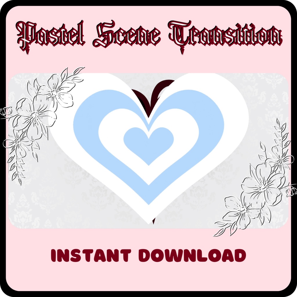 9 Heart Stinger Transitions | Pastel | Gothic | Baby Blue | White | Black | Striped | Stripes | Cute | Kawaii | Sparkles