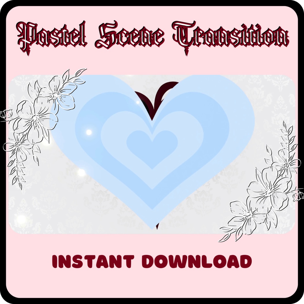 9 Heart Stinger Transitions | Pastel | Gothic | Baby Blue | White | Black | Striped | Stripes | Cute | Kawaii | Sparkles